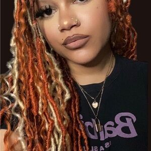 Vibrant Orange and Blonde Hair Extensions